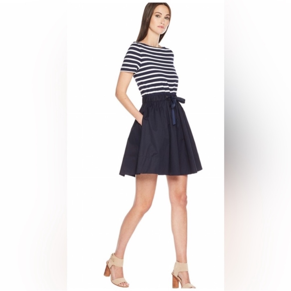 Kate Spade Sailing Stripe Mixed Media Dress